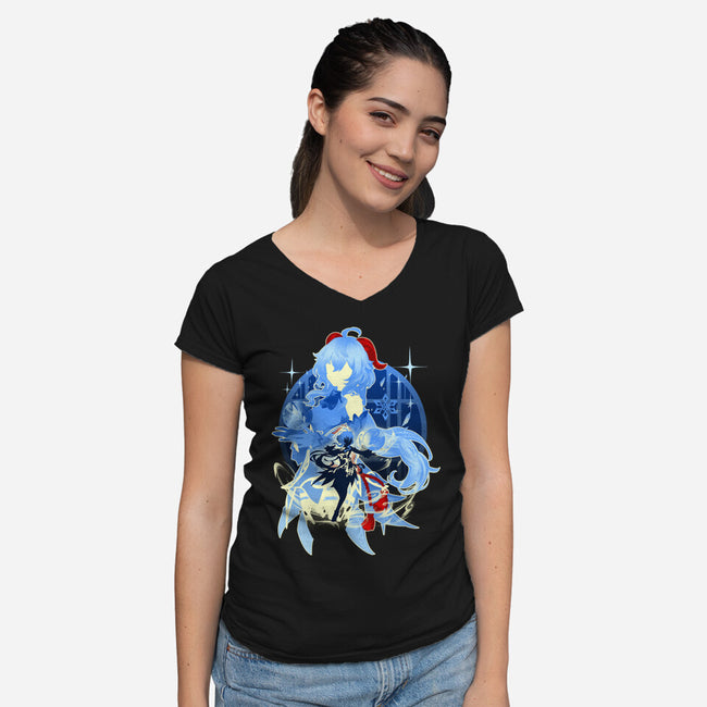 Plenilune Gaze Ganyu-womens v-neck tee-hypertwenty