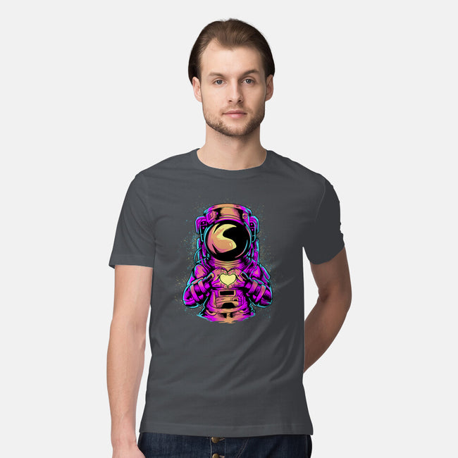Astronaut Love Sign-mens premium tee-daizzystudio