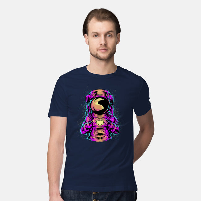 Astronaut Love Sign-mens premium tee-daizzystudio