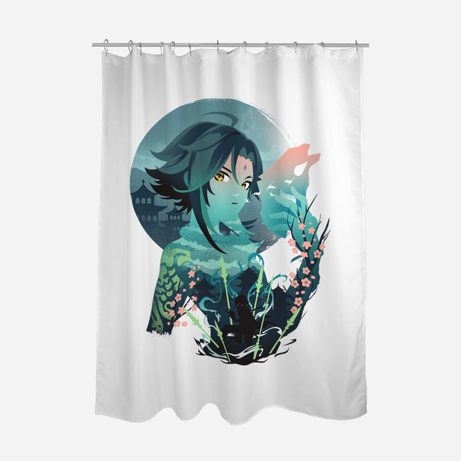 Xiao Landscape-none polyester shower curtain-dandingeroz