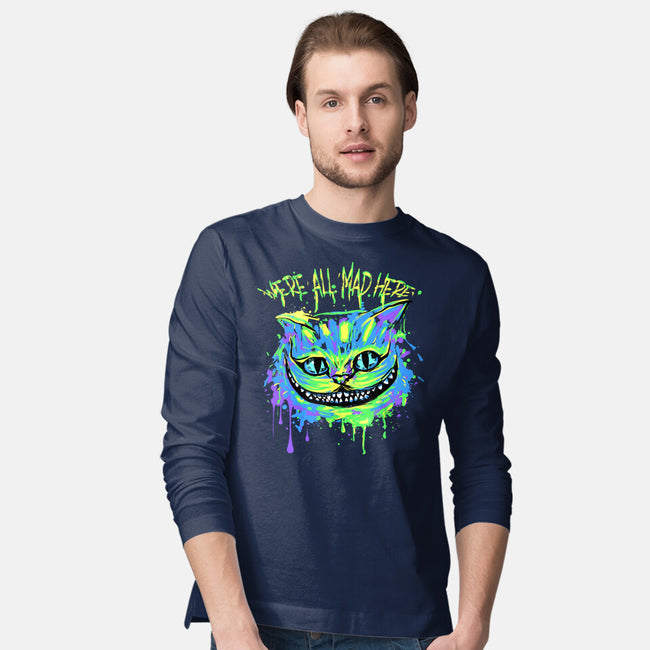 Colorful Mad Cat-mens long sleeved tee-IKILO