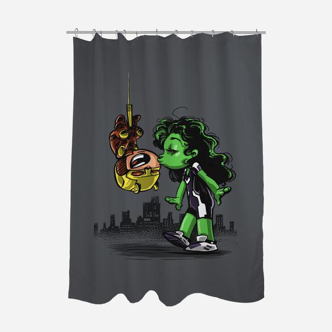 Spidey Style Kiss-none polyester shower curtain-zascanauta