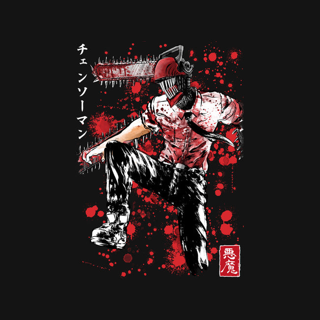 ChainsawMan Sumi-E-mens basic tee-DrMonekers