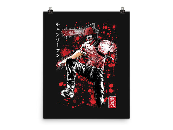 ChainsawMan Sumi-E