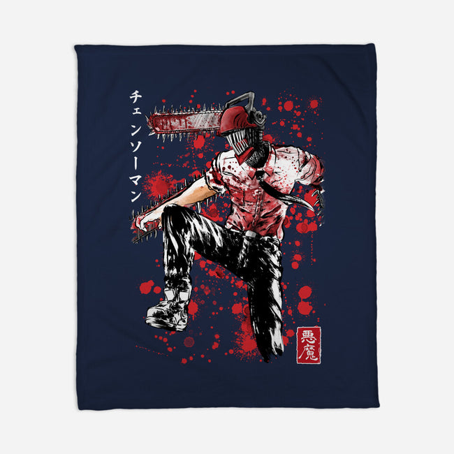 ChainsawMan Sumi-E-none fleece blanket-DrMonekers
