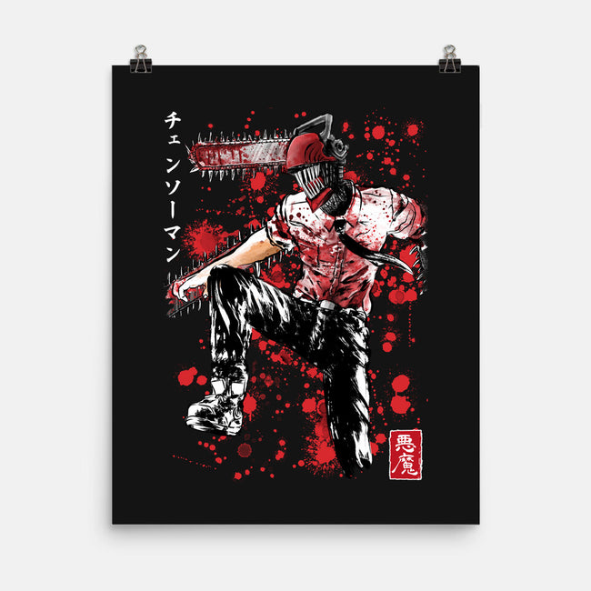 ChainsawMan Sumi-E-none matte poster-DrMonekers