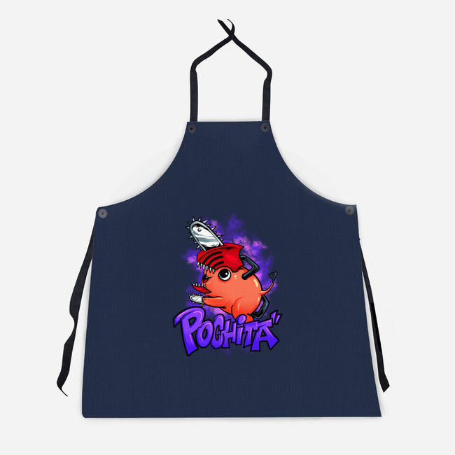 Pochita Goes Wild-unisex kitchen apron-spoilerinc
