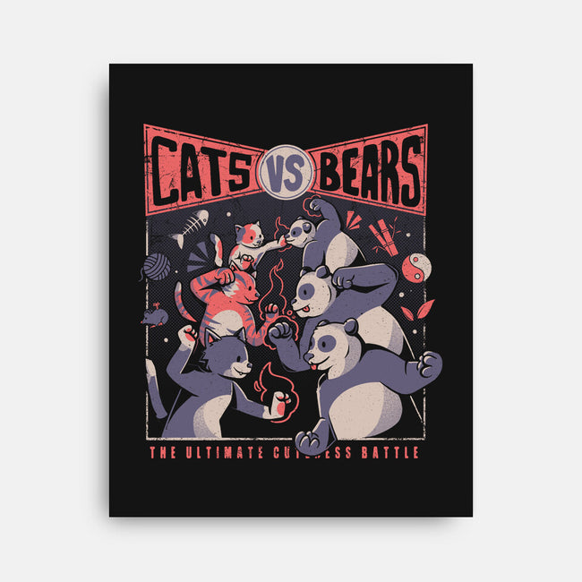 Cats Vs Bears-none stretched canvas-tobefonseca