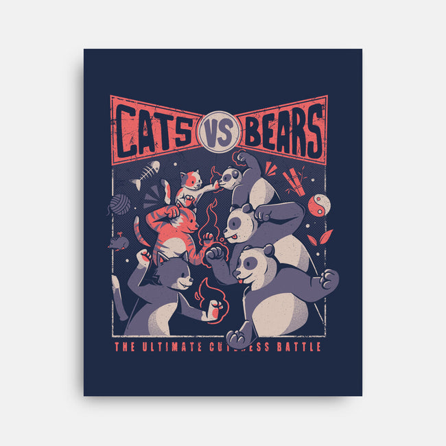 Cats Vs Bears-none stretched canvas-tobefonseca