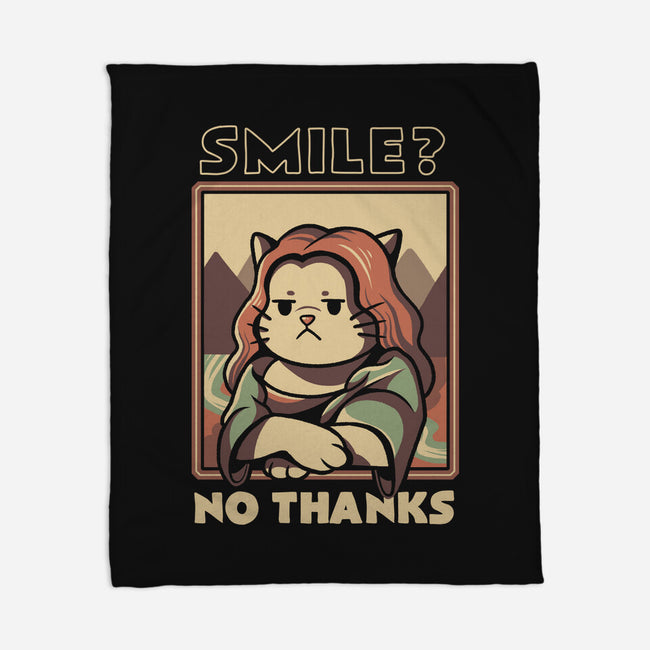 Smile? No Thanks-none fleece blanket-tobefonseca