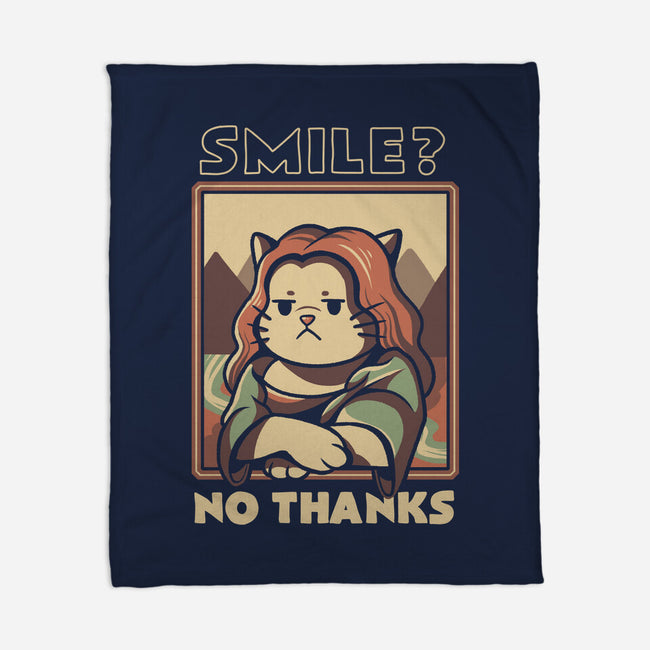 Smile? No Thanks-none fleece blanket-tobefonseca