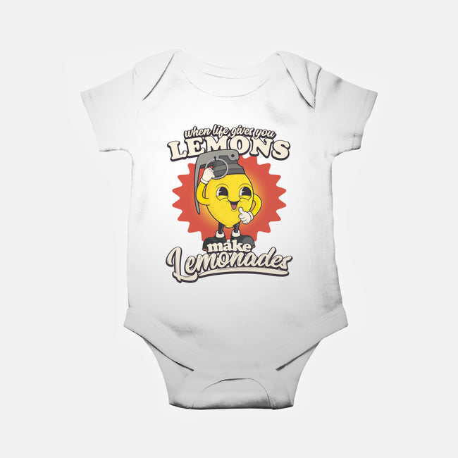 Lemons To Lemonades-baby basic onesie-RoboMega
