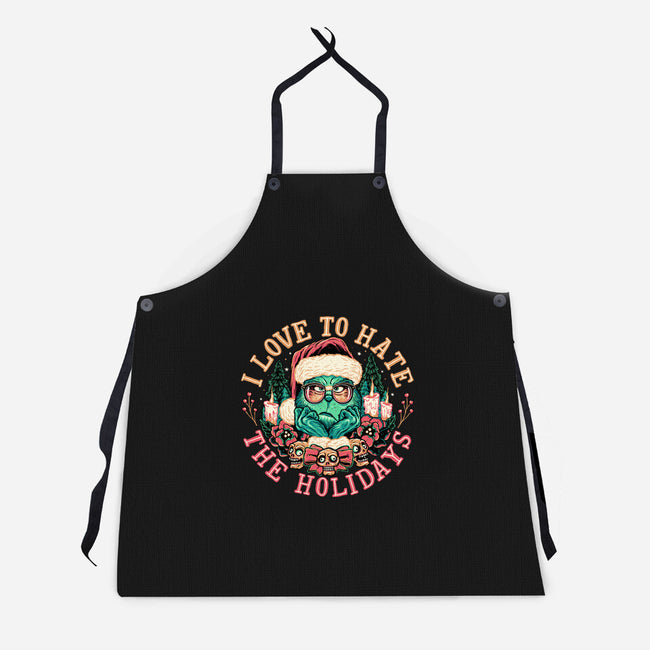 Love To Hate The Holidays-unisex kitchen apron-momma_gorilla