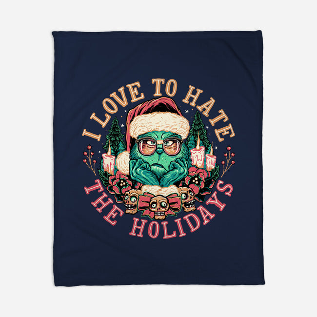 Love To Hate The Holidays-none fleece blanket-momma_gorilla