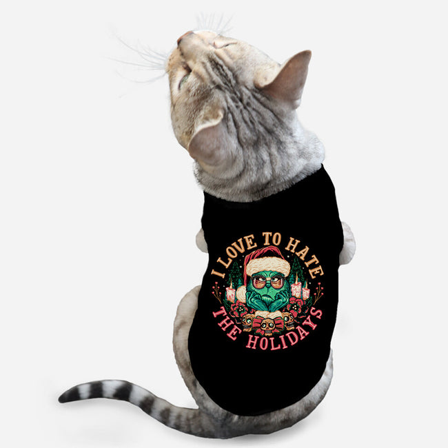 Love To Hate The Holidays-cat basic pet tank-momma_gorilla