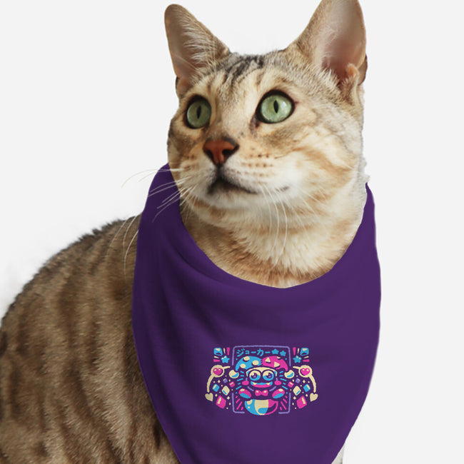 Beware-cat bandana pet collar-Minilla
