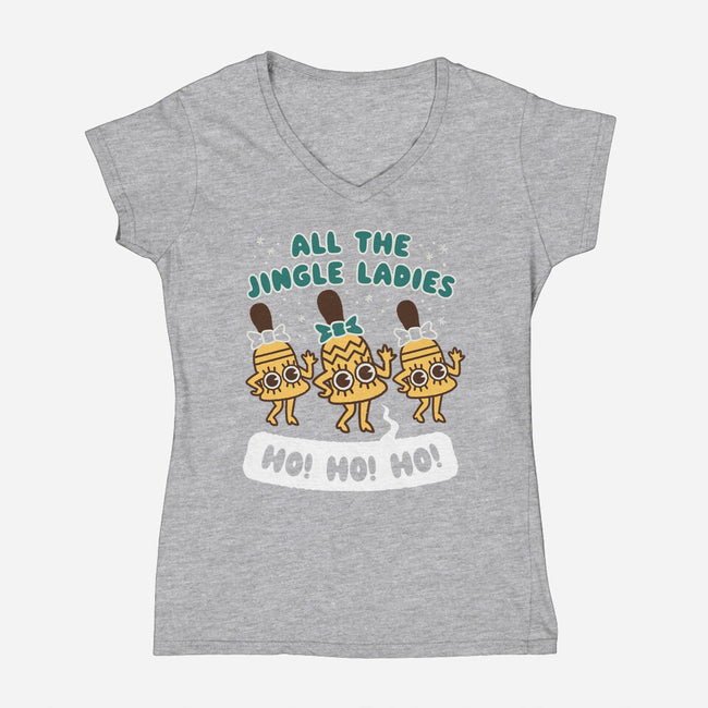All The Jingle Ladies-womens v-neck tee-Weird & Punderful