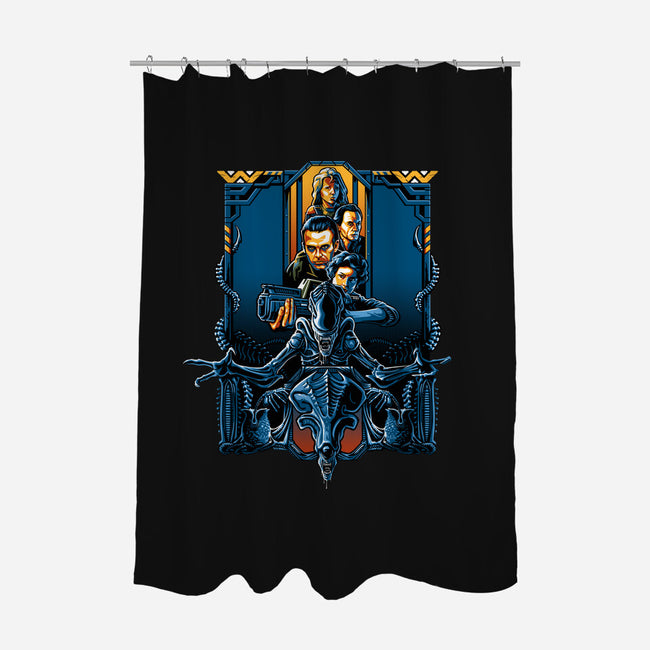 Enter The Aliens-none polyester shower curtain-daobiwan