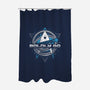 Boldly Into Space-none polyester shower curtain-Logozaste