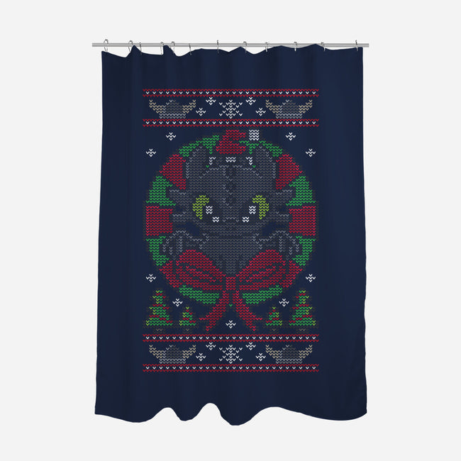 Toothlessmas-none polyester shower curtain-jrberger