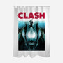 Clash-none polyester shower curtain-clingcling