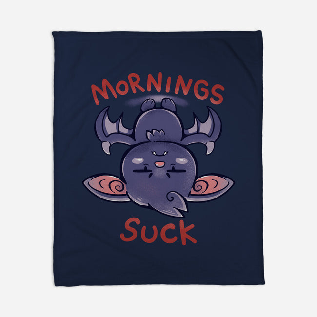 Mornings Suck Bat-none fleece blanket-TechraNova