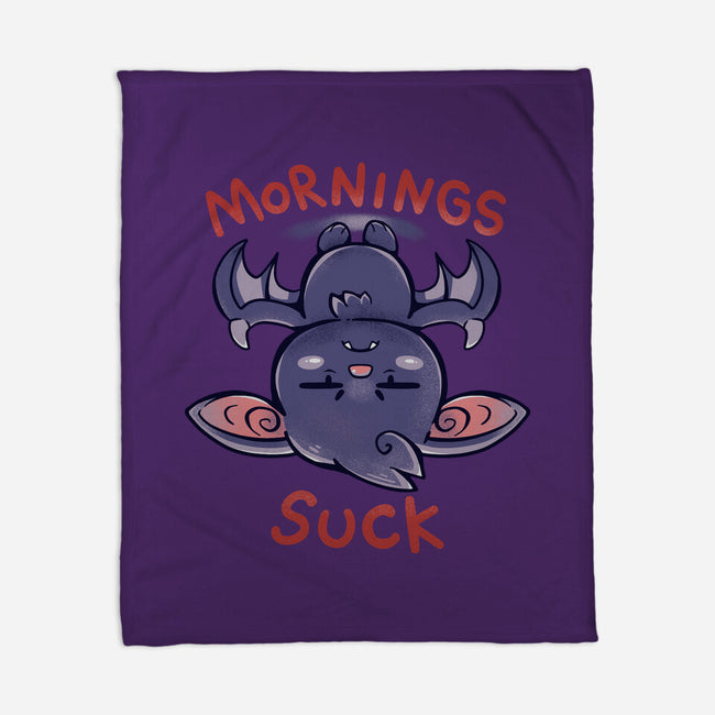 Mornings Suck Bat-none fleece blanket-TechraNova