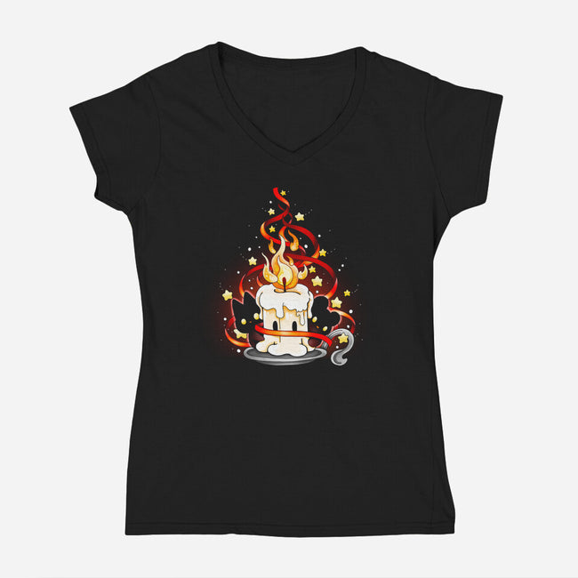Magic Christmas-womens v-neck tee-Vallina84