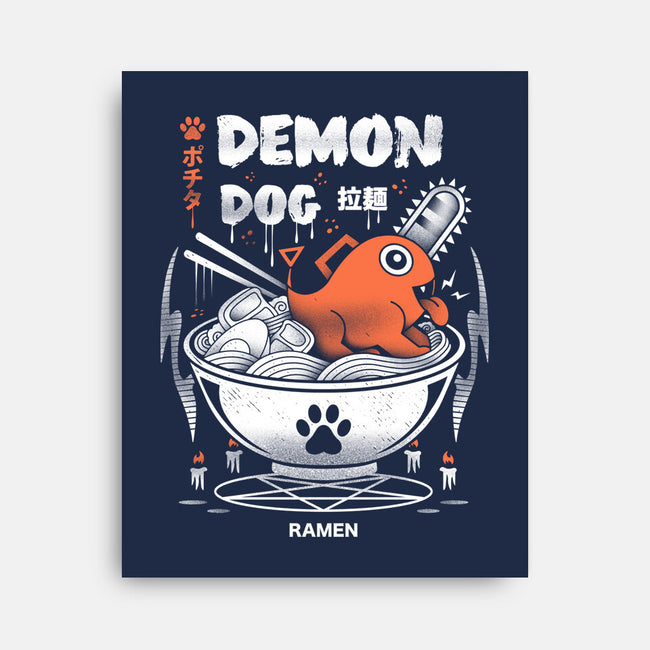 Demon Dog Ramen-none stretched canvas-Logozaste