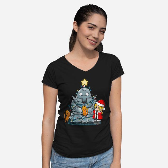 A Metal Christmas-womens v-neck tee-Vallina84