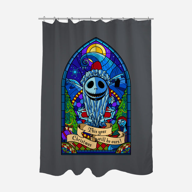Stained Glass X-Mas-none polyester shower curtain-daobiwan