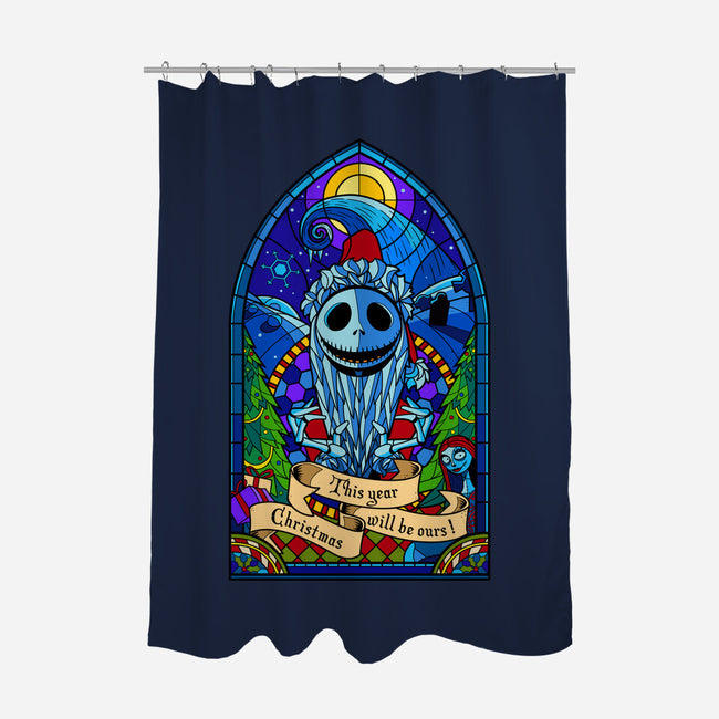 Stained Glass X-Mas-none polyester shower curtain-daobiwan
