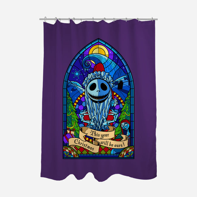 Stained Glass X-Mas-none polyester shower curtain-daobiwan