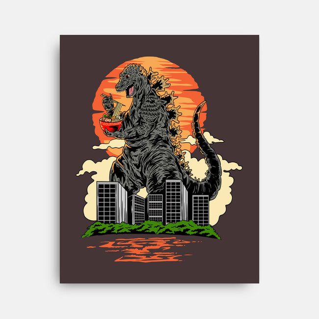 Ramen Kaiju-none stretched canvas-daizzystudio