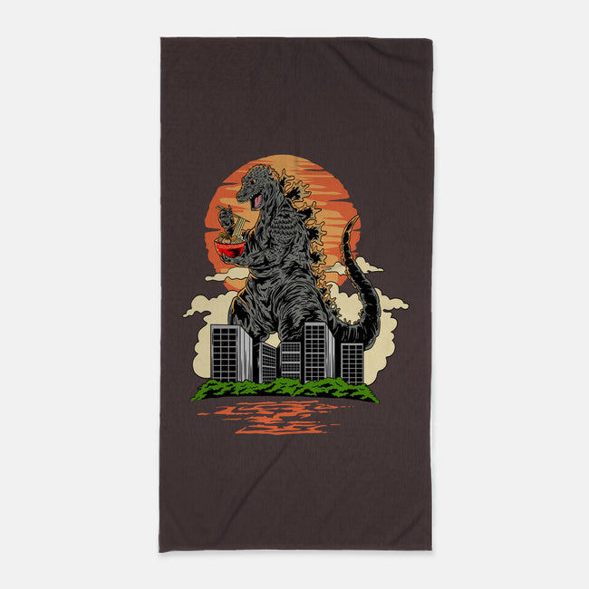 Ramen Kaiju-none beach towel-daizzystudio