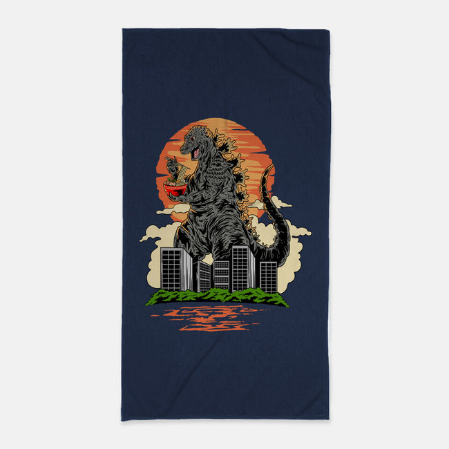 Ramen Kaiju-none beach towel-daizzystudio