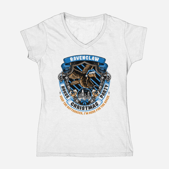 Holidays At The Ravenclaw House-womens v-neck tee-glitchygorilla