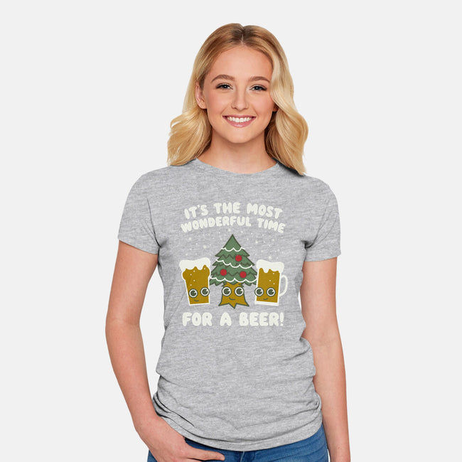 Most Wonderful Time-womens fitted tee-Weird & Punderful