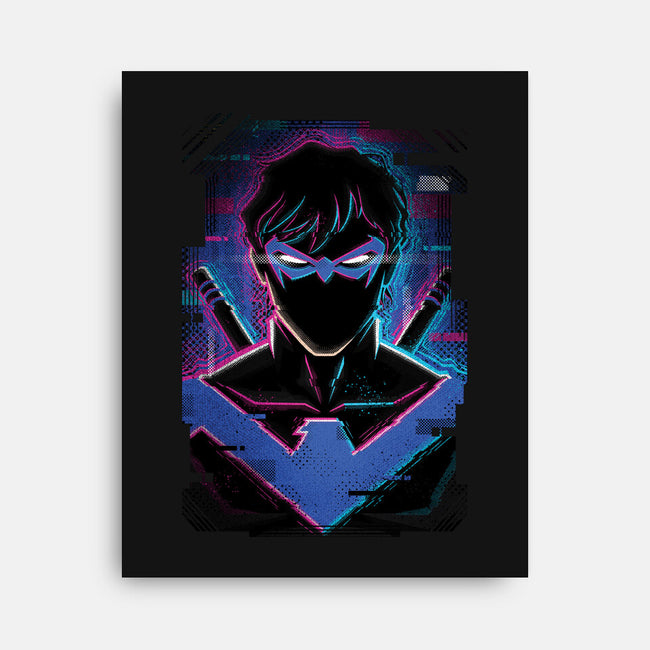Nightwing Glitch-none stretched canvas-danielmorris1993