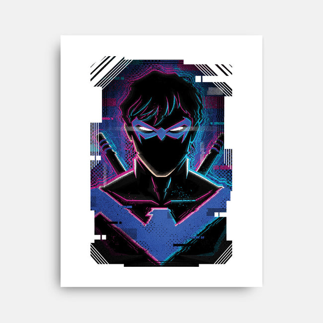 Nightwing Glitch-none stretched canvas-danielmorris1993
