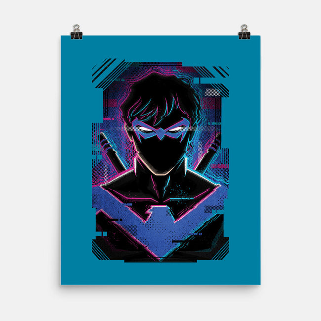 Nightwing Glitch-none matte poster-danielmorris1993
