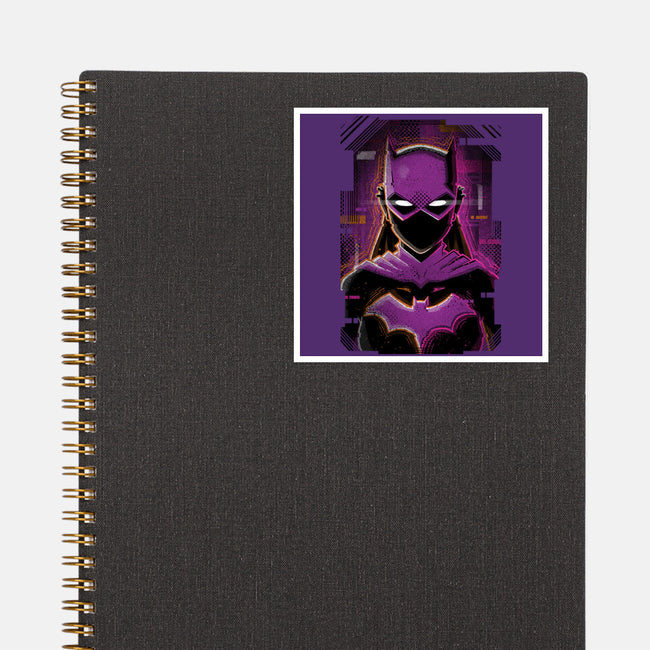 Batgirl Glitch-none glossy sticker-danielmorris1993