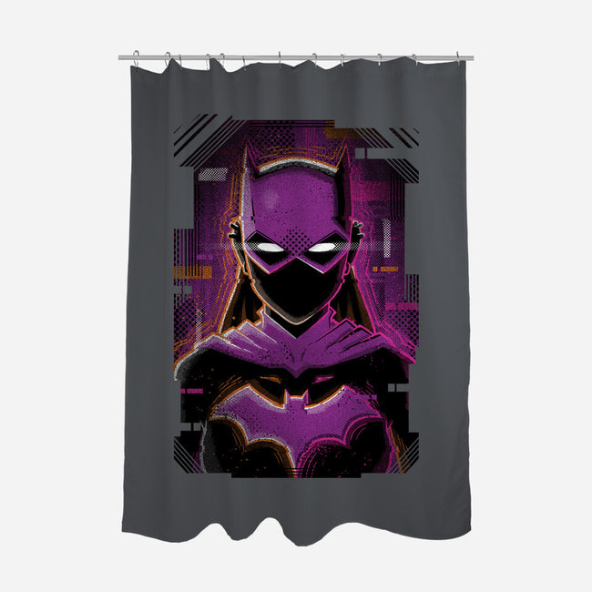 Batgirl Glitch-none polyester shower curtain-danielmorris1993