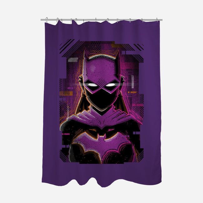 Batgirl Glitch-none polyester shower curtain-danielmorris1993