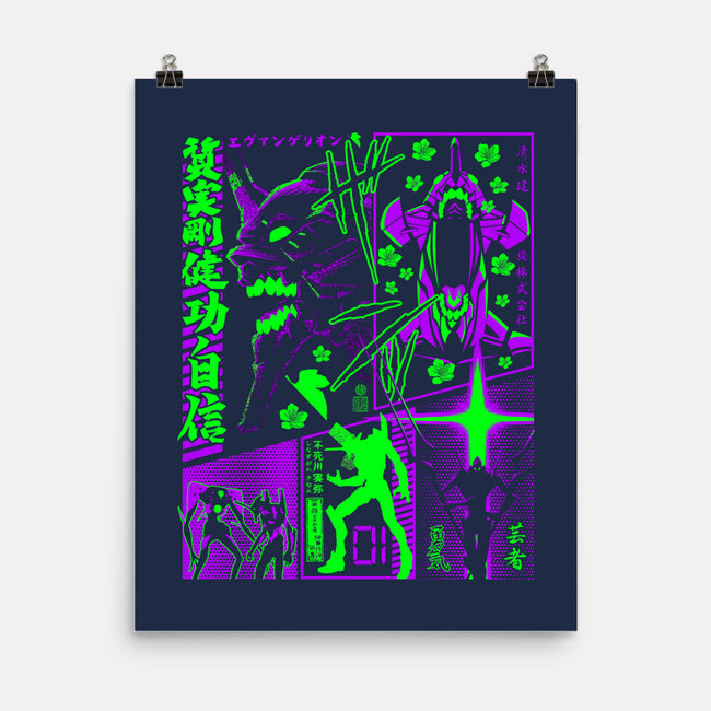 Neon Manga-none matte poster-albertocubatas