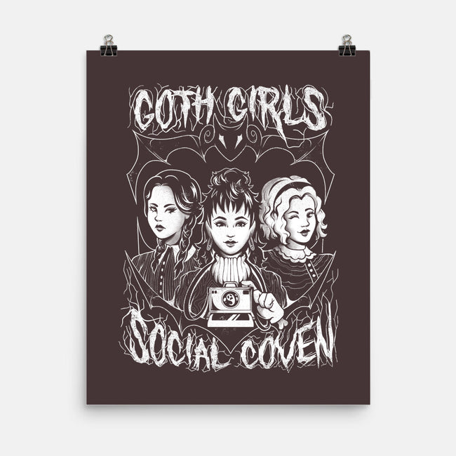 Goth Girls Social Coven-none matte poster-eduely