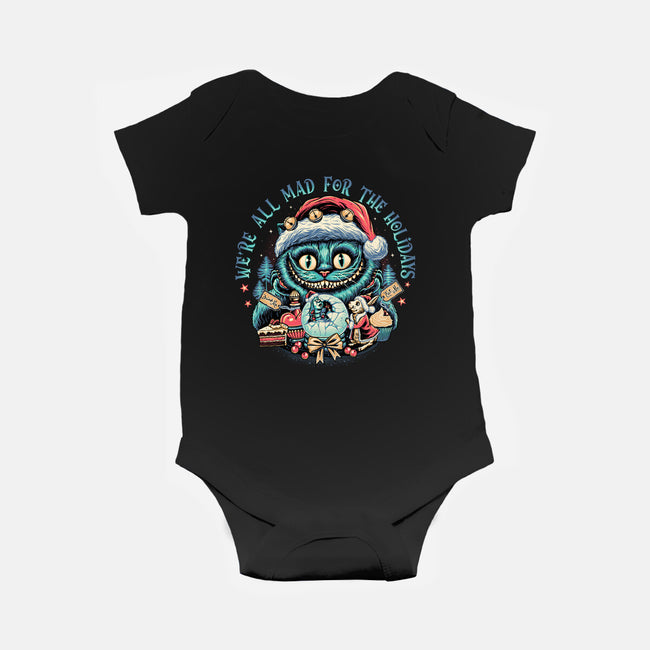 Christmas Cat-baby basic onesie-momma_gorilla