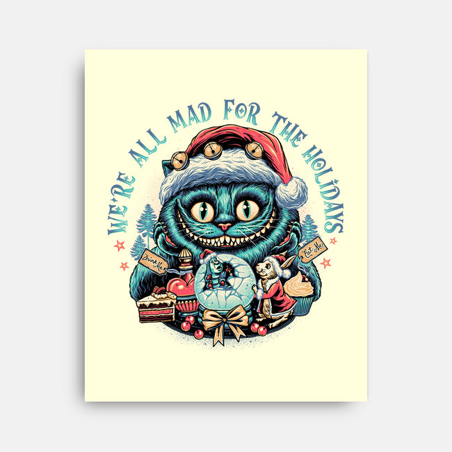 Christmas Cat-none stretched canvas-momma_gorilla