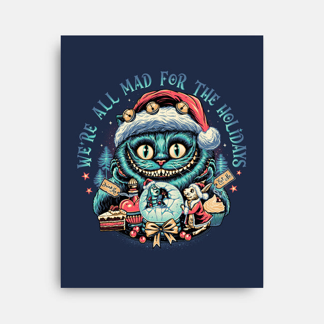 Christmas Cat-none stretched canvas-momma_gorilla