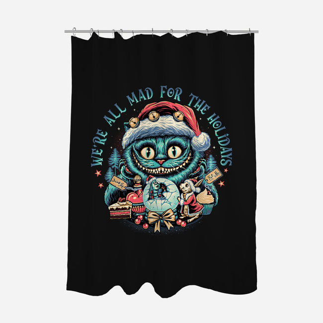 Christmas Cat-none polyester shower curtain-momma_gorilla